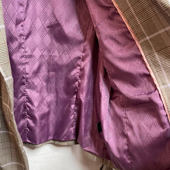 The Limited size 12 lined jacket plaid brown‎ purple - Picture 4 of 6